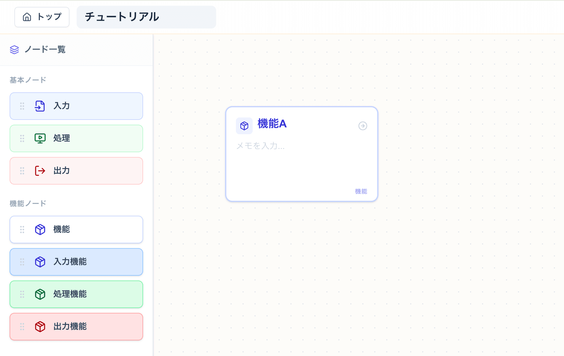 機能ノードの作成